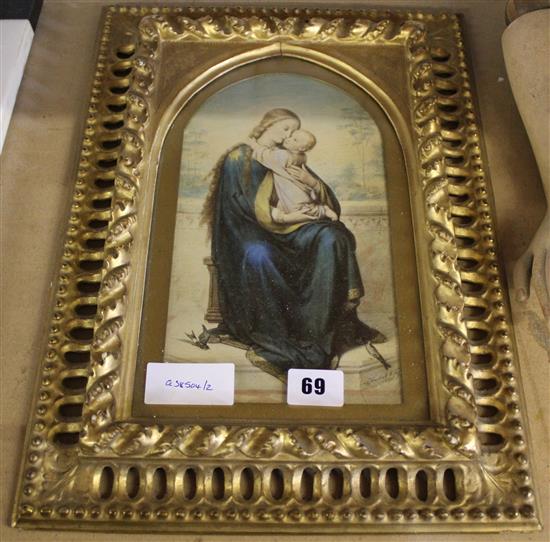 Ornate gilt frame & print